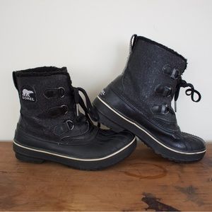 Black Glitter Sorel Winter Boots
